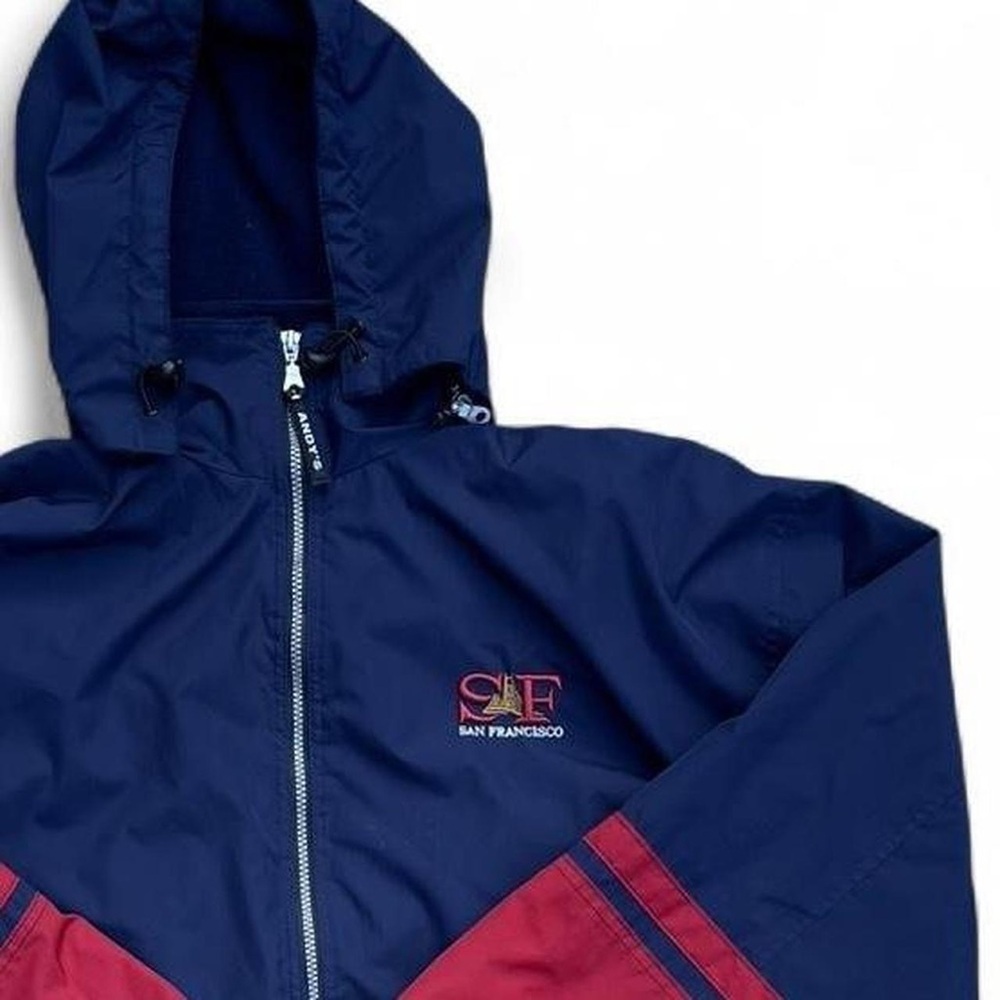 Men's Navy and Red San Francisco Windbreaker Jacket